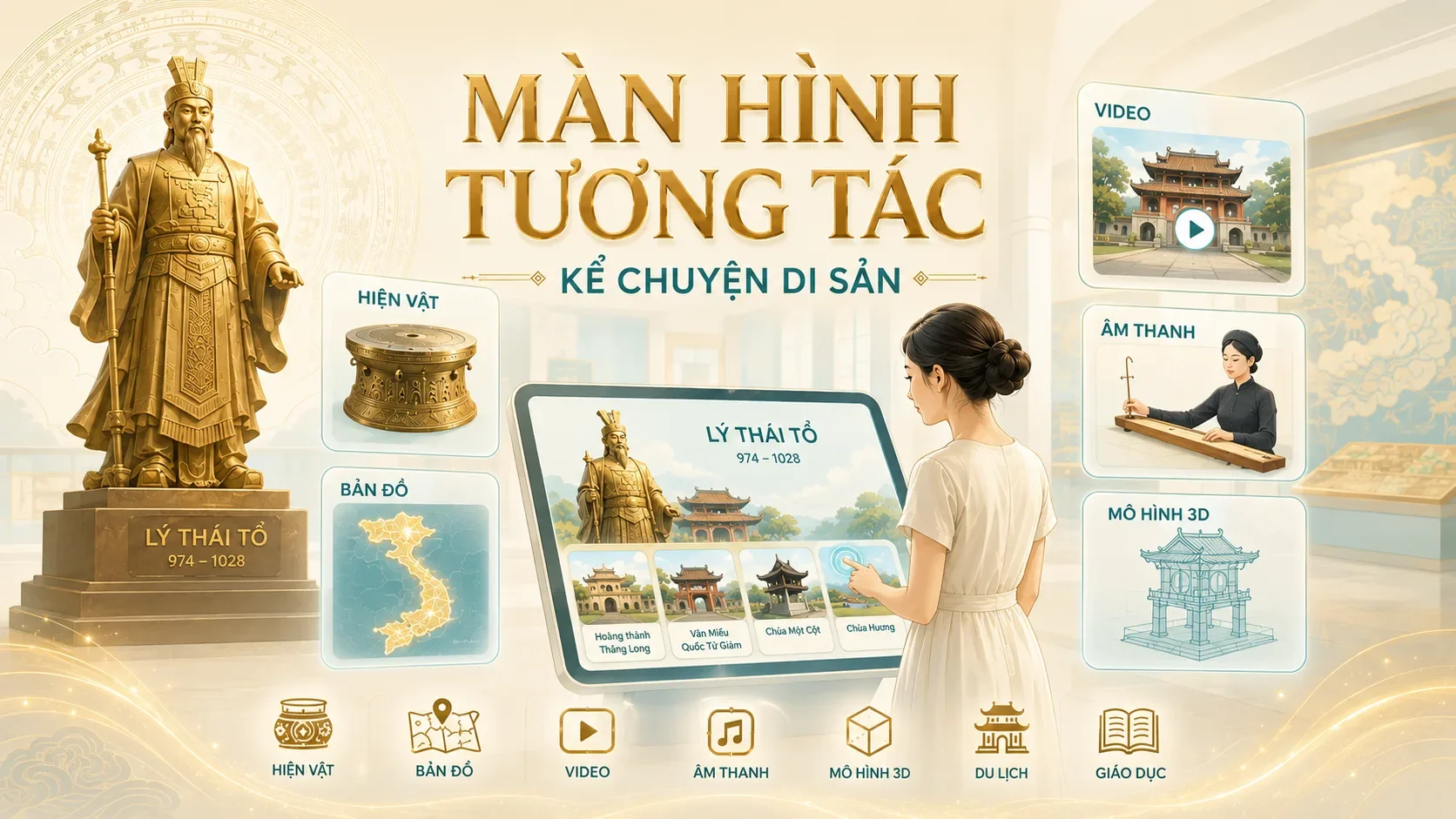 Ứng dụng màn hình tương tác trong kể chuyện di sản