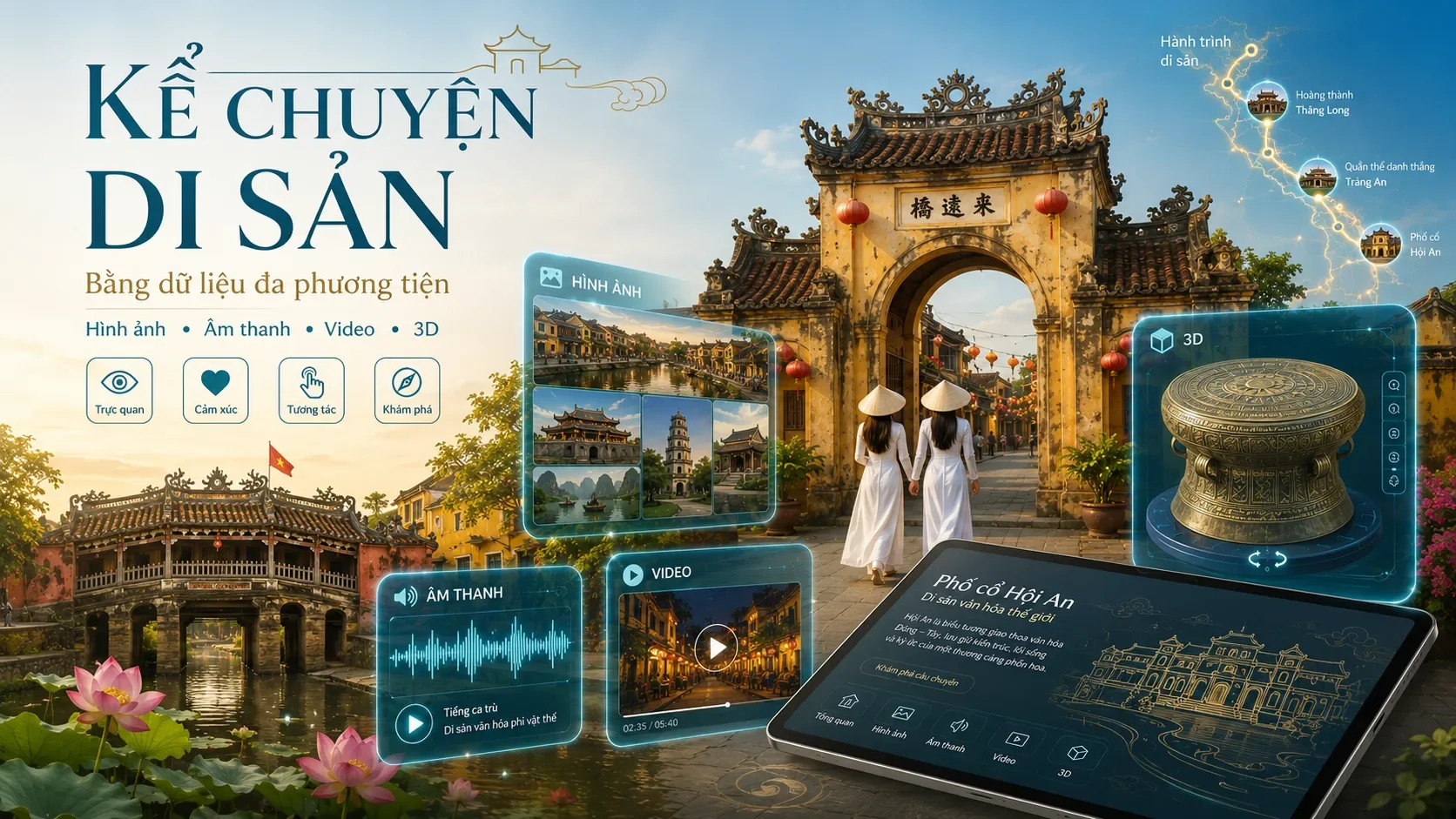 Kể chuyện di sản bằng dữ liệu đa phương tiện: hình ảnh, âm thanh, video và 3D