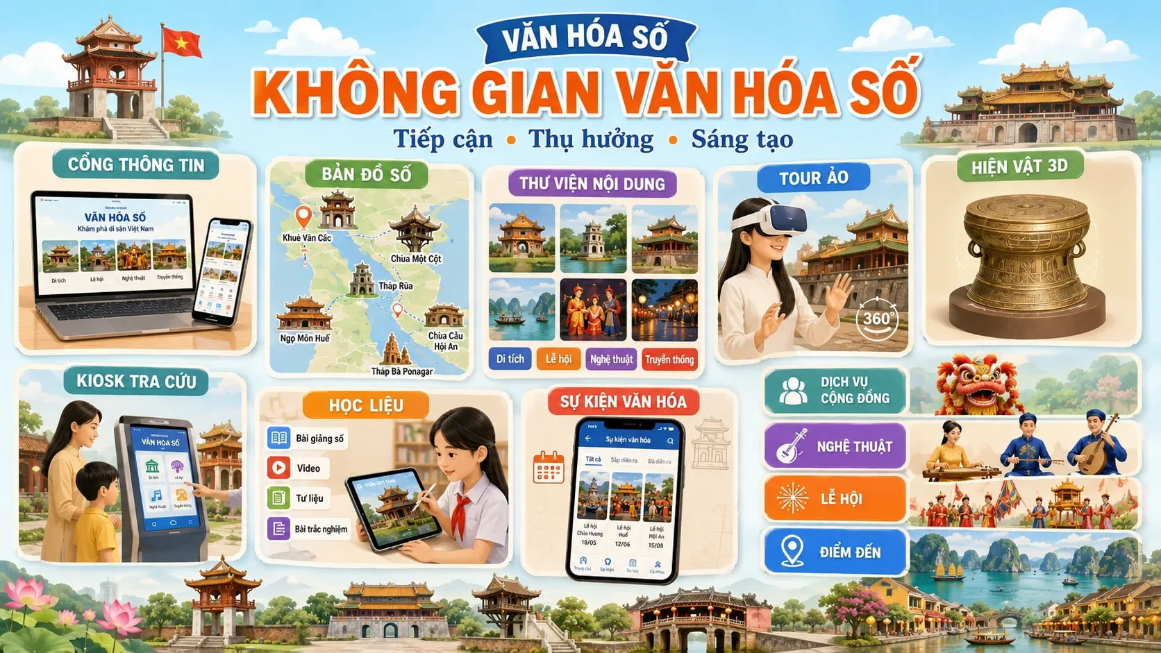 Không gian văn hóa số: Mở rộng khả năng tiếp cận, thụ hưởng và sáng tạo của người dân
